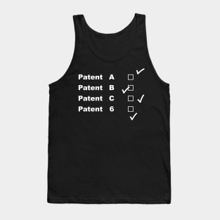 Patent A, B, C and 6 in white Tank Top